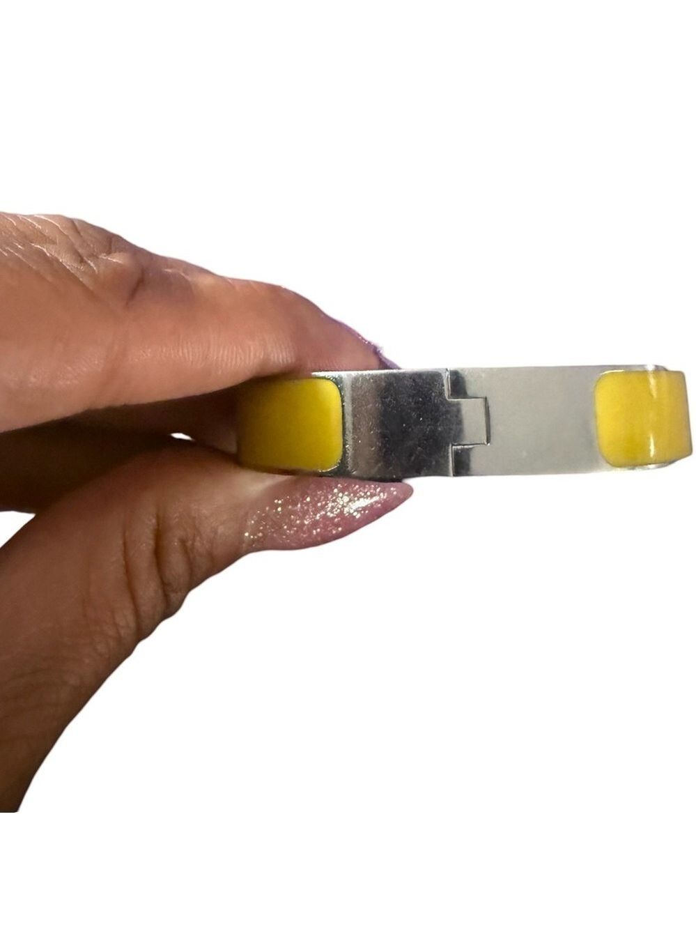 RUSTIC CUFF Silver Tone Yellow Jordan Cuff Bangle Bracelet $82 - Picture 7 of 7